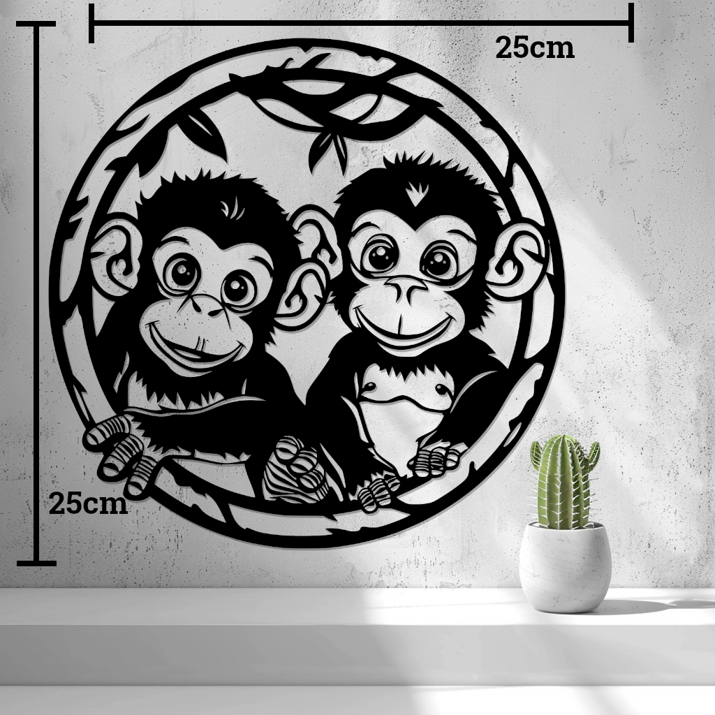2d Baby Monkeys Wall Art - thumbnail 4
